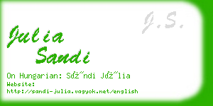 julia sandi business card